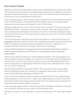 Harry Truman 33rd President