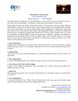 Micah Barnes: Domesticated www.micahbarnes.com &ldquo;&hellip;Strong and