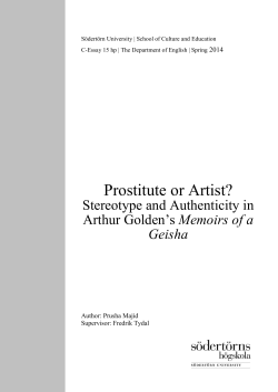 Prostitute or Artist?: Stereotype and Authenticity in Arthur Golden`s