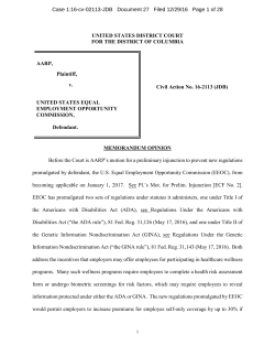 AARP`s request for a preliminary injunction of EEOC Wellness