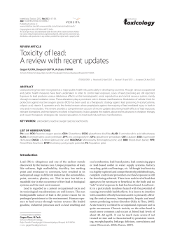 Toxicity of lead: A review with recent updates
