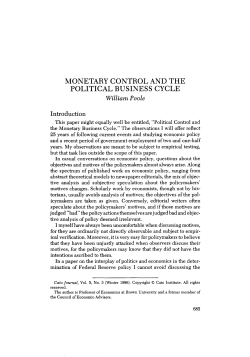 Monetary Control And The Political Business Cycle