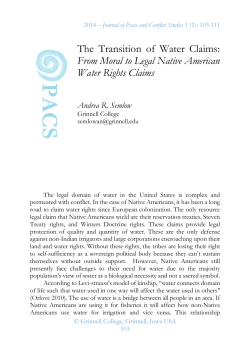 From Moral to Legal Native American Water Rights Claims