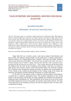 tales of mistery and darkness: anne rice and edgar allan poe