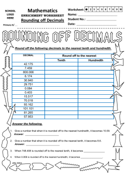 Rounding Off A Decimal to the Nearest Tenth or Hundredth