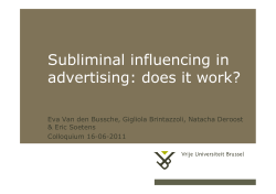 Subliminal influencing in advertising: does it work?