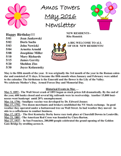 Amos Towers May 2016 Newsletter