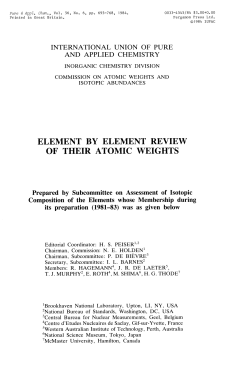 of their atomic weights - Commission on Isotopic Abundances and