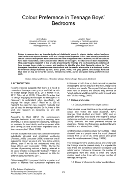 Colour Preference in Teenage Boys` Bedrooms