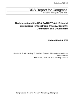 The Internet and the USA PATRIOT Act