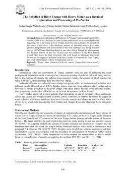 The Pollution of River Trep&ccedil;a with Heavy Metals as a Result