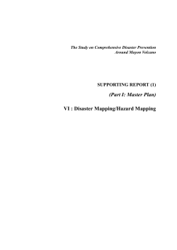 (Part I: Master Plan) VI : Disaster Mapping/Hazard Mapping
