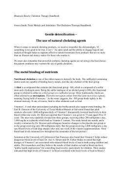 Gentle detoxification &ndash; The use of natural chelating agents The