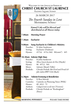 The Fourth Sunday in Lent - Christ Church St Laurence