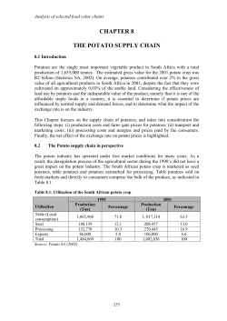Ch.8, Value Chain - Potatoes - National Agricultural Marketing Council