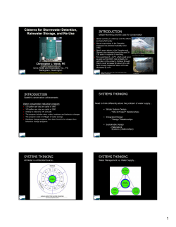 Cisterns for Stormwater Detention, Rainwater Storage, and Re