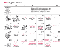June Programs for Kids - White Plains Public Library