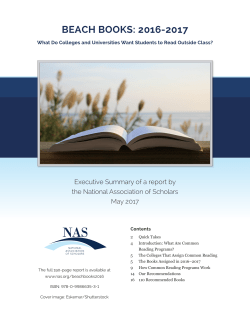beach books: 2016-2017 - National Association of Scholars