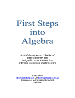 First Steps into Algebra-Unit1_Combined