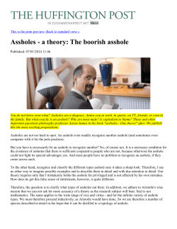 Assholes - a theory: The boorish asshole
