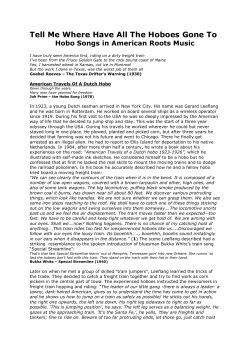 Tell Me Where Have All The Hoboes Gone To