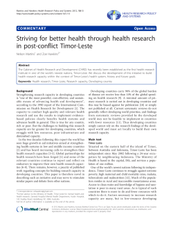 Striving for better health through health research in