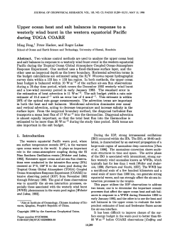 Upper ocean heat and salt balances in response to a westerly wind