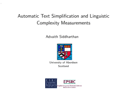 Automatic Text Simplification and Linguistic Complexity