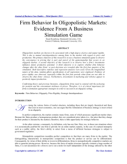 Firm Behavior In Oligopolistic Markets: Evidence