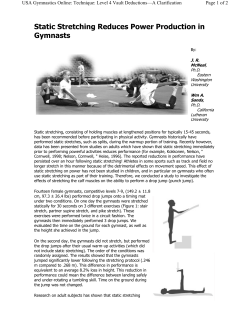 Static Stretching Reduces Power Production in