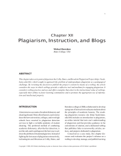Plagiarism, Instruction, and Blogs