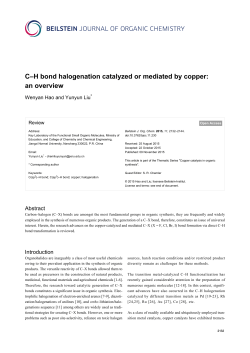 C–H bond halogenation catalyzed or mediated by - Beilstein
