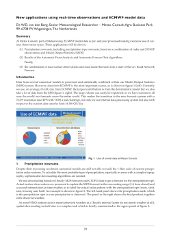 New applications using real-time observations and ECMWF model