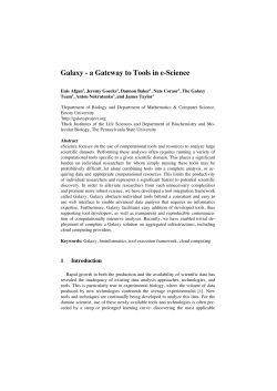 Galaxy - a Gateway to Tools in e-Science - Index of