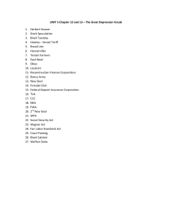 UNIT 5 Chapter 12 and 13 &ndash; The Great Depression Vocab 1. Herbert