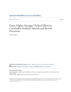 Faster, Higher, Stronger? Federal Efforts to Criminalize Anabolic