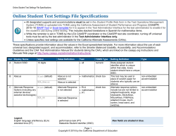 Online Student Test Settings File Specifications
