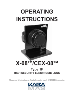 OPERATING INSTRUCTIONS X-08TM/CEX-08TM
