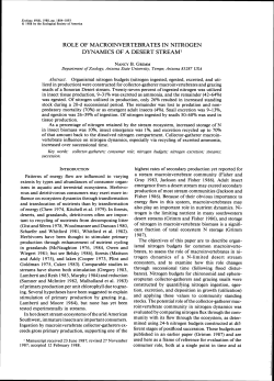 role of macroinvertebrates in nitrogen dynamics of a