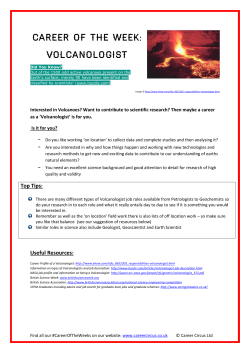 CAREER OF THE WEEK: Volcanologist