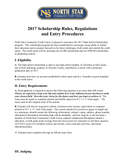 1999 Scholarship Rules, Regulations and Entry Procedures