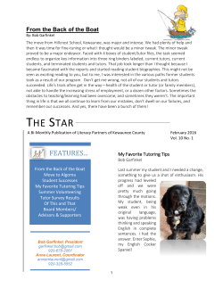 February 2016 - Literacy Partners of Kewaunee County