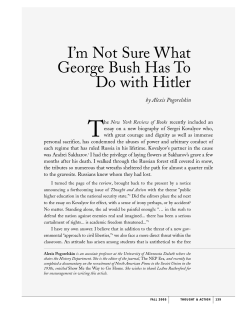 I`m Not Sure What George Bush Has To Do with Hitler