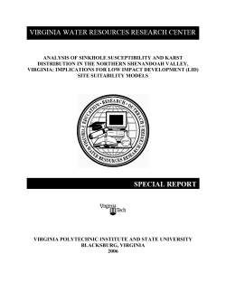 ANALYSIS OF SINKHOLE SUSCEPTIBILITY AND KARST