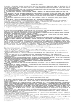 GENERAL TERMS OF RENTAL 1. This contract is understood to be