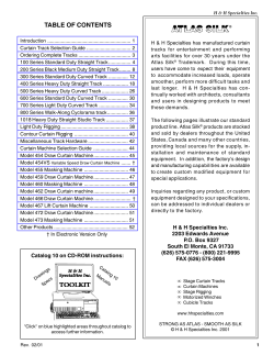 table of contents - Mainstage Theatrical Supply