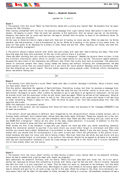 Exam 1 &ndash; Students` Versions