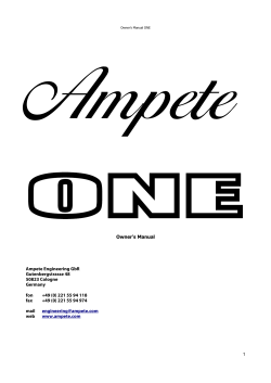 Owner`s Manual Ampete Engineering GbR Gutenbergstrasse 48