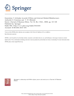 Generation Y Attitudes towards E-Ethics and Internet