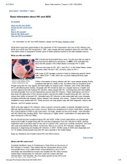 Basic information about HIV and AIDS